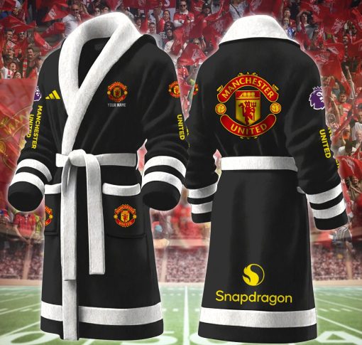 Manchester United Custom Name New Version Fleece Bathrobe