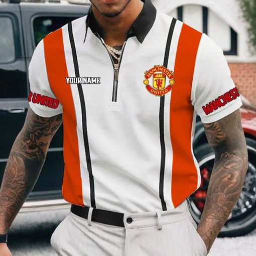 Manchester United Custom Name New Version Zipper Polo Shirt Manchester United Custom Name New Version Zipper Polo Shirt