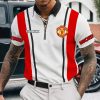 Manchester United Custom Name New Version Zipper Polo Shirt