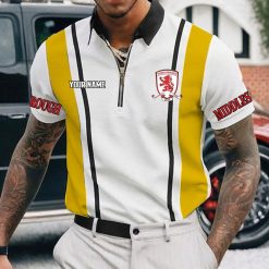 Middlesbrough FC Custom Name New Version Zipper Polo Shirt