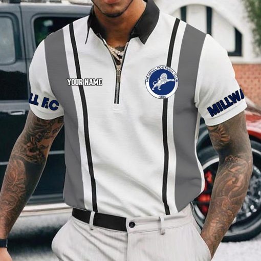 Millwall FC Custom Name New Version Zipper Polo Shirt Millwall FC Custom Name New Version Zipper Polo Shirt