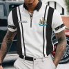 Newcastle United FC Custom Name New Version Zipper Polo Shirt
