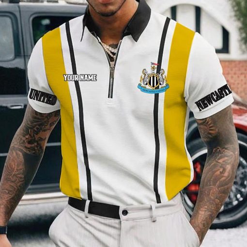 Newcastle United FC Custom Name New Version Zipper Polo Shirt Newcastle United FC Custom Name New Version Zipper Polo Shirt