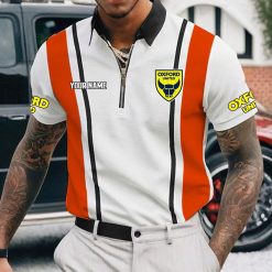 Oxford United FC Custom Name New Version Zipper Polo Shirt