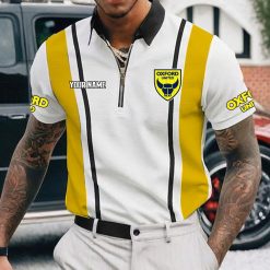 Oxford United FC Custom Name New Version Zipper Polo Shirt