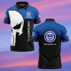 Portsmouth FC Custom Name New Edition Skull Polo Shirt