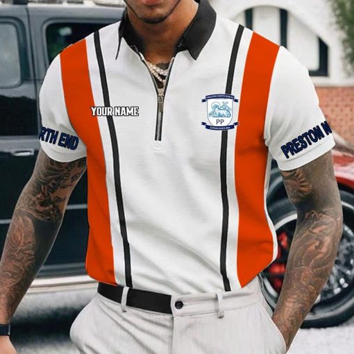 Preston North End FC Custom Name New Version Zipper Polo Shirt Preston North End FC Custom Name New Version Zipper Polo Shirt