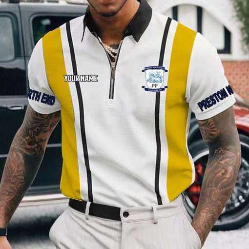 Preston North End FC Custom Name New Version Zipper Polo Shirt Preston North End FC Custom Name New Version Zipper Polo Shirt