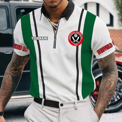 Sheffield United FC Custom Name New Version Zipper Polo Shirt Sheffield United FC Custom Name New Version Zipper Polo Shirt