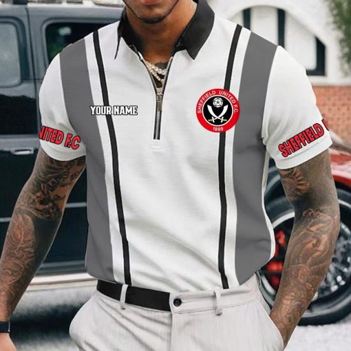 Sheffield United FC Custom Name New Version Zipper Polo Shirt Sheffield United FC Custom Name New Version Zipper Polo Shirt