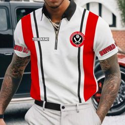 Sheffield United FC Custom Name New Version Zipper Polo Shirt