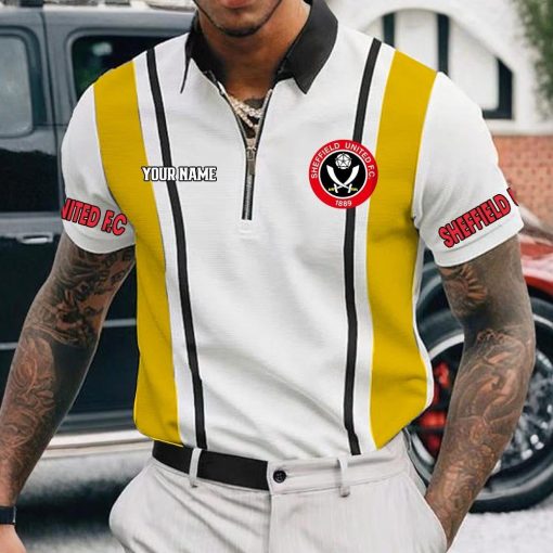 Sheffield United FC Custom Name New Version Zipper Polo Shirt Sheffield United FC Custom Name New Version Zipper Polo Shirt