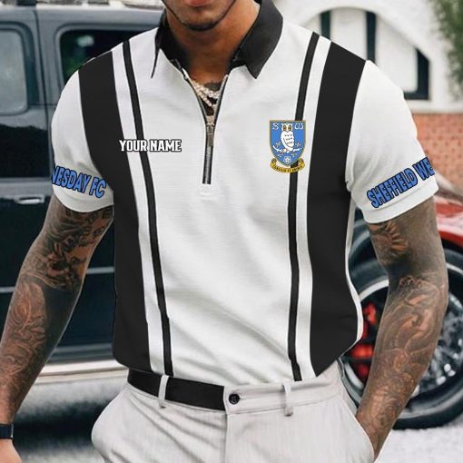 Sheffield Wednesday FC Custom Name New Version Zipper Polo Shirt Sheffield Wednesday FC Custom Name New Version Zipper Polo Shirt