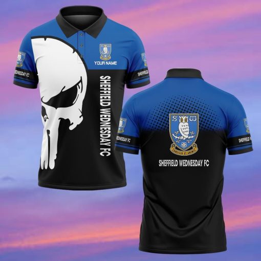 Sheffield Wednesday FC Custom Name New Edition Skull Polo Shirt