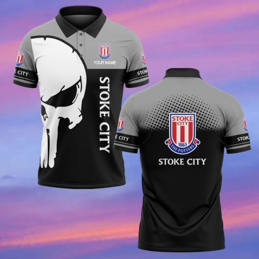 Stoke City FC Custom Name New Edition Skull Polo Shirt Stoke City FC Custom Name New Edition Skull Polo Shirt