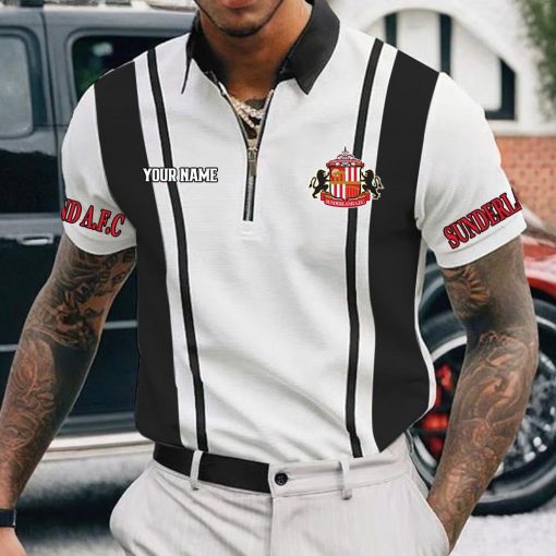 Sunderland AFC Custom Name New Version Zipper Polo Shirt Sunderland AFC Custom Name New Version Zipper Polo Shirt