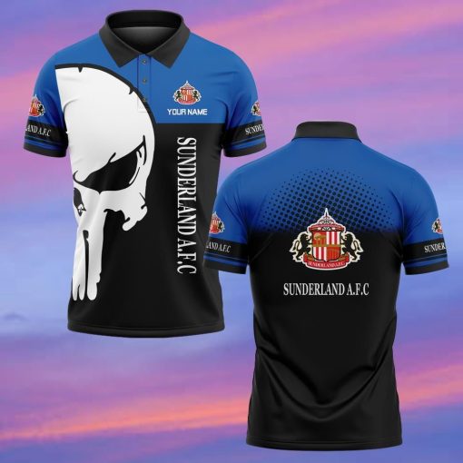 Sunderland AFC Custom Name New Edition Skull Polo Shirt Sunderland AFC Custom Name New Edition Skull Polo Shirt