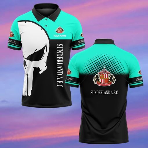 Sunderland AFC Custom Name New Edition Skull Polo Shirt Sunderland AFC Custom Name New Edition Skull Polo Shirt