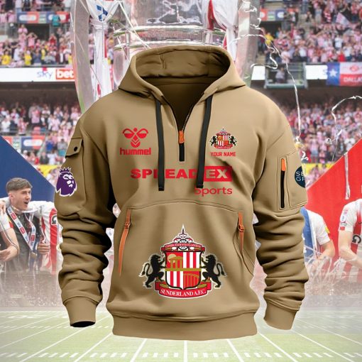 Sunderland AFC Custom Name New Version Quarter Zip Hoodie Sunderland AFC Custom Name New Version Quarter Zip Hoodie