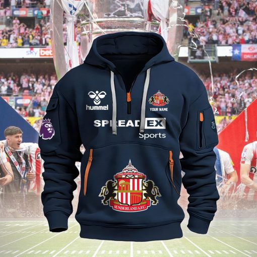Sunderland AFC Custom Name New Version Quarter Zip Hoodie Sunderland AFC Custom Name New Version Quarter Zip Hoodie