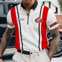 Sunderland AFC Custom Name New Version Zipper Polo Shirt