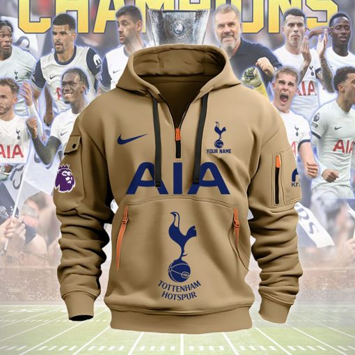 Tottenham Hotspur FC Custom Name New Version Quarter Zip Hoodie Tottenham Hotspur FC Custom Name New Version Quarter Zip Hoodie