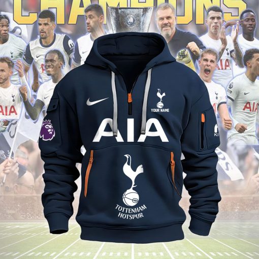 Tottenham Hotspur FC Custom Name New Version Quarter Zip Hoodie Tottenham Hotspur FC Custom Name New Version Quarter Zip Hoodie
