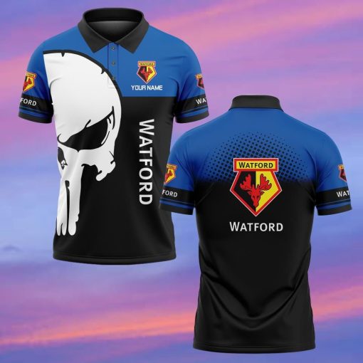 Watford FC Custom Name New Edition Skull Polo Shirt Watford FC Custom Name New Edition Skull Polo Shirt