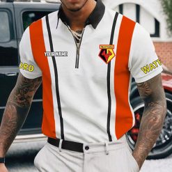 Watford FC Custom Name New Version Zipper Polo Shirt