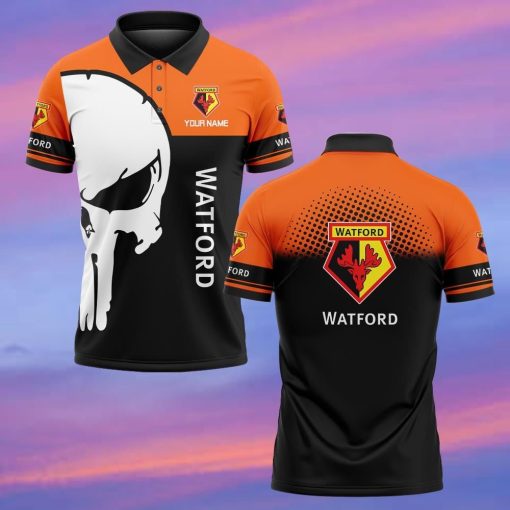 Watford FC Custom Name New Edition Skull Polo Shirt Watford FC Custom Name New Edition Skull Polo Shirt