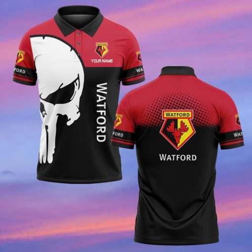 Watford FC Custom Name New Edition Skull Polo Shirt Watford FC Custom Name New Edition Skull Polo Shirt