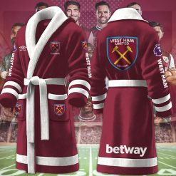 West Ham United FC Custom Name New Version Fleece Bathrobe