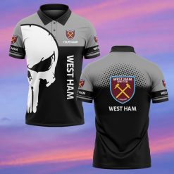 West Ham United FC Custom Name New Edition Skull Polo Shirt
