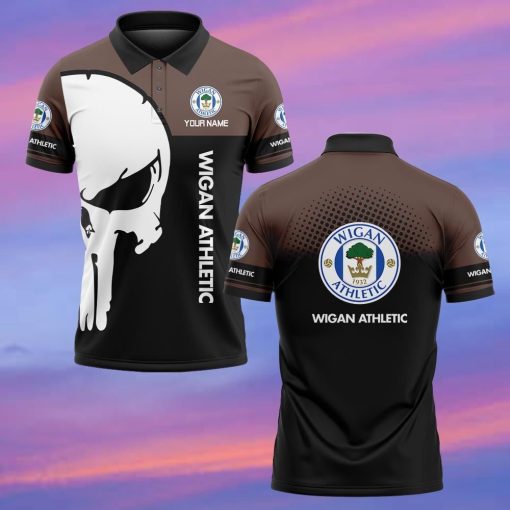 Wigan Athletic FC Custom Name New Edition Skull Polo Shirt Wigan Athletic FC Custom Name New Edition Skull Polo Shirt
