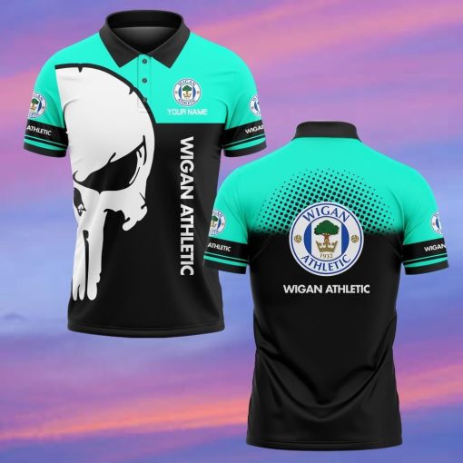 Wigan Athletic FC Custom Name New Edition Skull Polo Shirt Wigan Athletic FC Custom Name New Edition Skull Polo Shirt