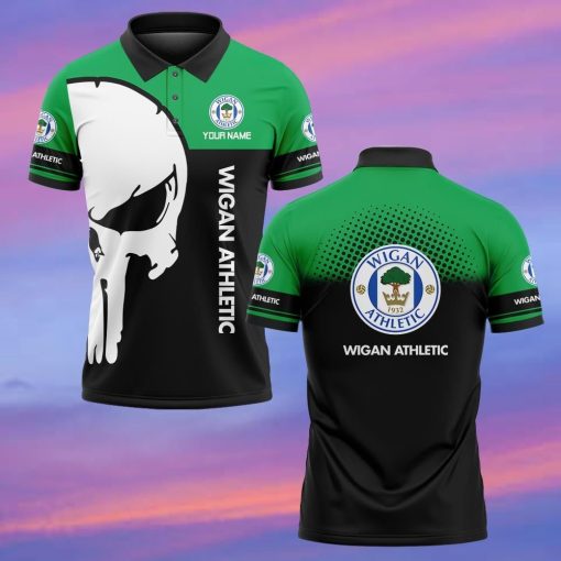 Wigan Athletic FC Custom Name New Edition Skull Polo Shirt Wigan Athletic FC Custom Name New Edition Skull Polo Shirt