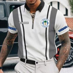 Wigan Athletic FC Custom Name New Version Zipper Polo Shirt