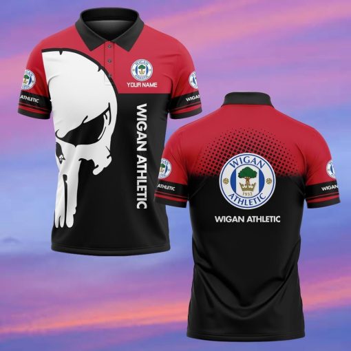 Wigan Athletic FC Custom Name New Edition Skull Polo Shirt Wigan Athletic FC Custom Name New Edition Skull Polo Shirt