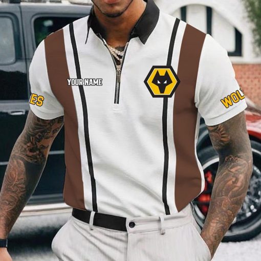 Wolverhampton Wanderers FC Custom Name New Version Zipper Polo Shirt Wolverhampton Wanderers FC Custom Name New Version Zipper Polo Shirt