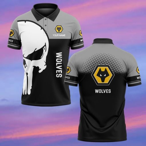 Wolverhampton Wanderers FC Custom Name New Edition Skull Polo Shirt Wolverhampton Wanderers FC Custom Name New Edition Skull Polo Shirt