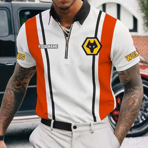 Wolverhampton Wanderers FC Custom Name New Version Zipper Polo Shirt Wolverhampton Wanderers FC Custom Name New Version Zipper Polo Shirt