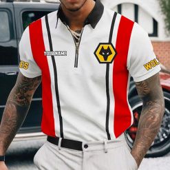Wolverhampton Wanderers FC Custom Name New Version Zipper Polo Shirt