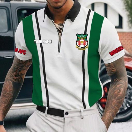 Wrexham AFC Custom Name New Version Zipper Polo Shirt Wrexham AFC Custom Name New Version Zipper Polo Shirt