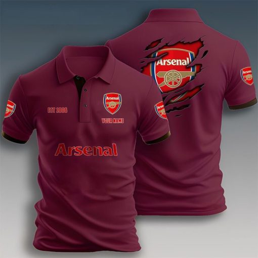 Arsenal FC Custom Name New Design Polo Shirt Arsenal FC Custom Name New Design Polo Shirt