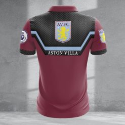 Aston Villa FC Custom Name New Design Zipper Polo Shirt