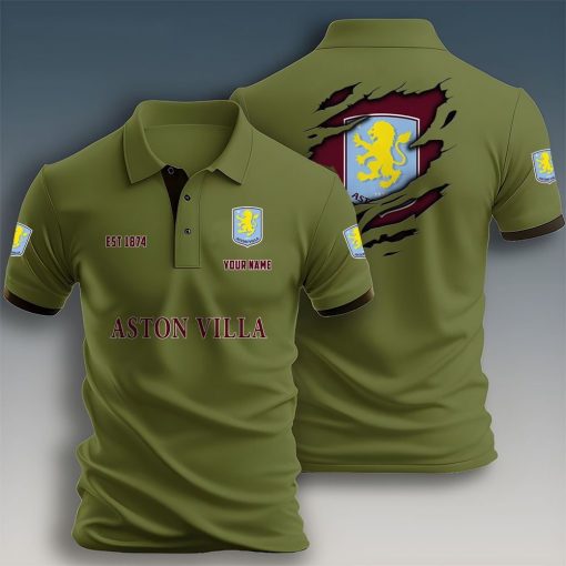 Aston Villa FC Custom Name New Design Polo Shirt Aston Villa FC Custom Name New Design Polo Shirt