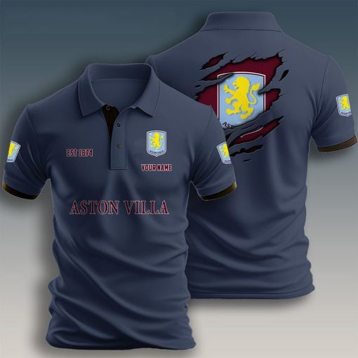 Aston Villa FC Custom Name New Design Polo Shirt Aston Villa FC Custom Name New Design Polo Shirt