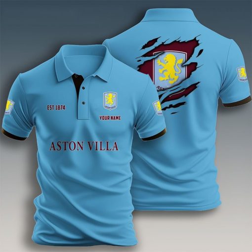 Aston Villa FC Custom Name New Design Polo Shirt Aston Villa FC Custom Name New Design Polo Shirt