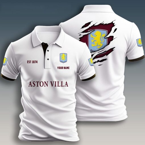 Aston Villa FC Custom Name New Design Polo Shirt Aston Villa FC Custom Name New Design Polo Shirt
