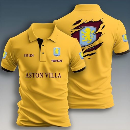 Aston Villa FC Custom Name New Design Polo Shirt Aston Villa FC Custom Name New Design Polo Shirt